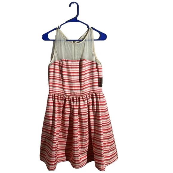 Taylor Women's Stripe Illusion Dress 5450M Size 8 NWT - Picture 1 of 6